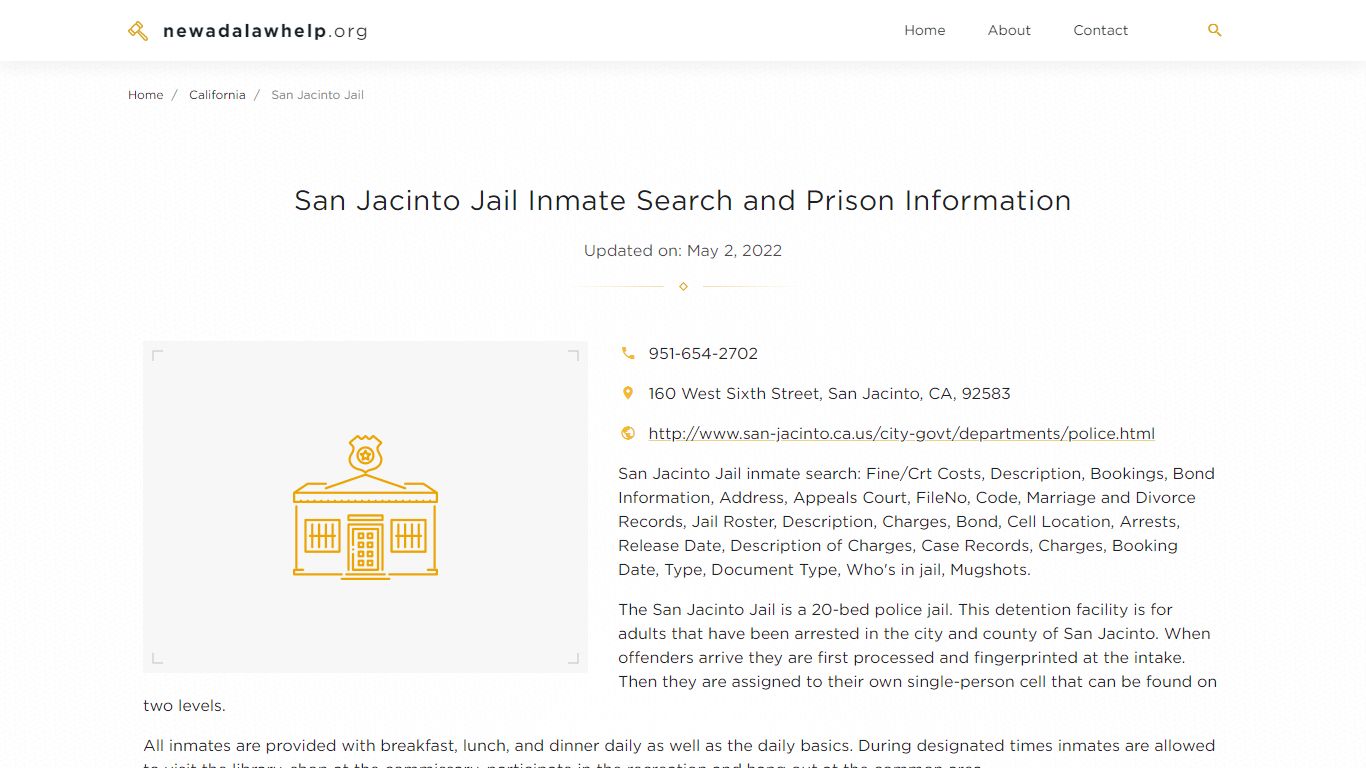 San Jacinto Jail Inmate Search, Visitation, Phone no ...