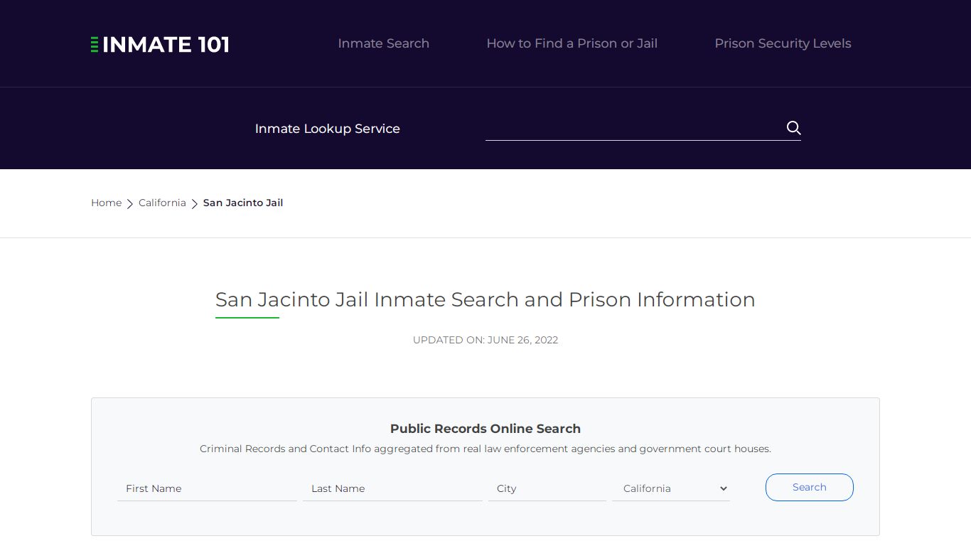 San Jacinto Jail Inmate Search, Visitation, Phone no ...
